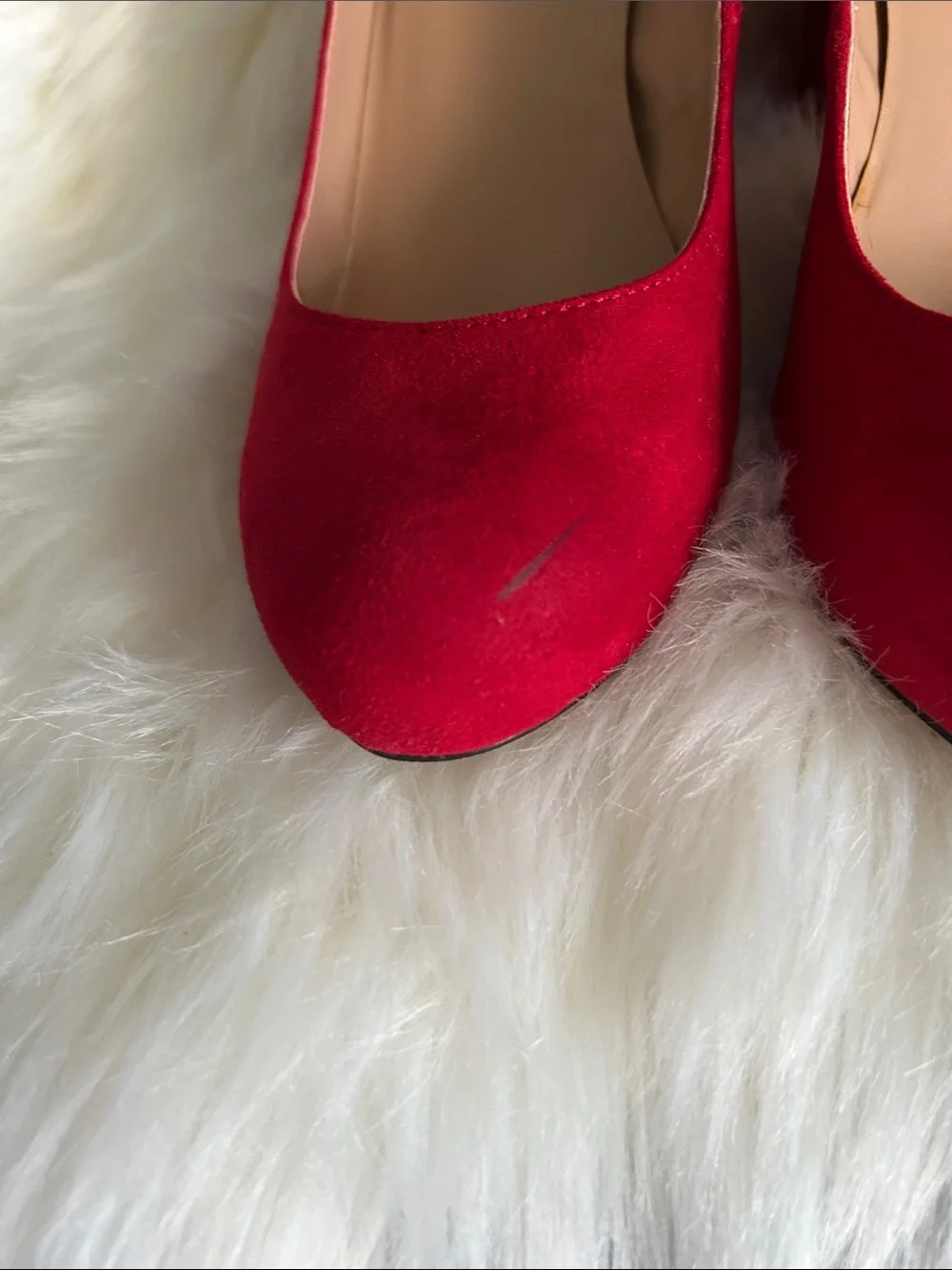 Crown Vintage Red Suede Mary Jane Pumps